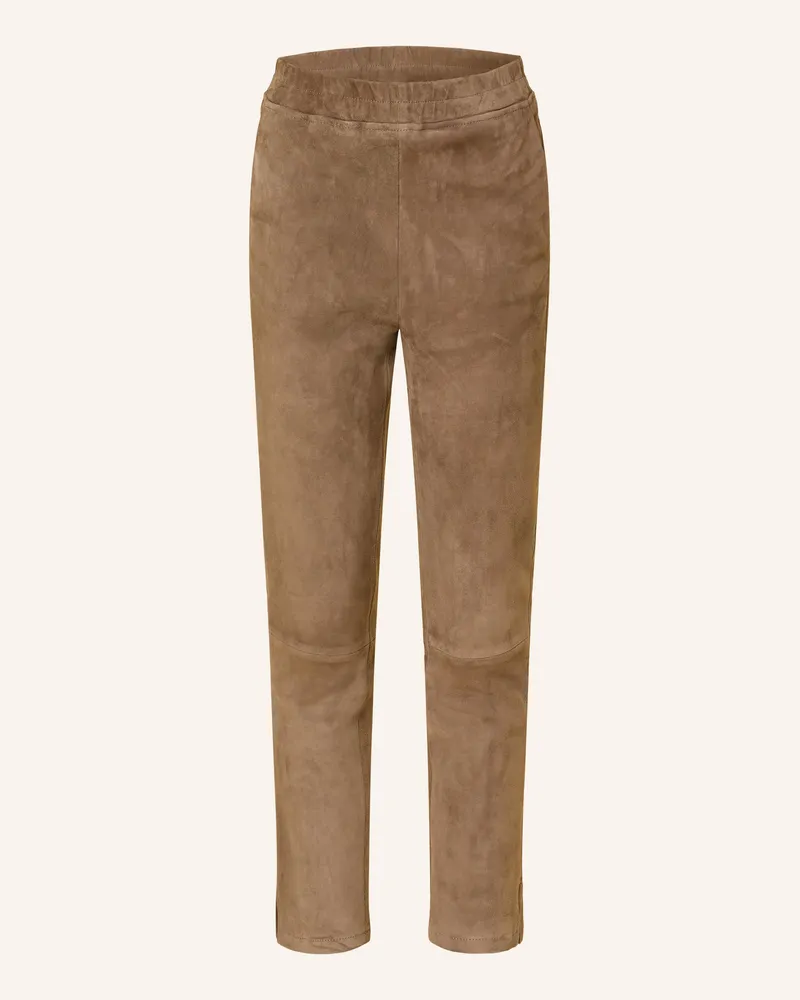 Arma 7/8-Hose Provence Aus Leder grau Taupe