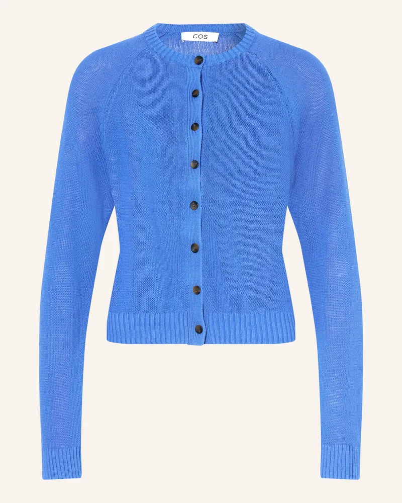 COS Strickjacke Aus Leinen blau Blau