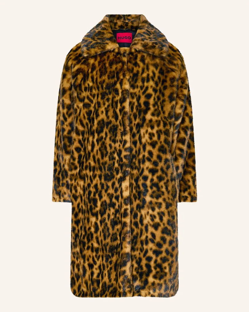 HUGO BOSS Kunstpelz-Mantel MAFELDA Camel