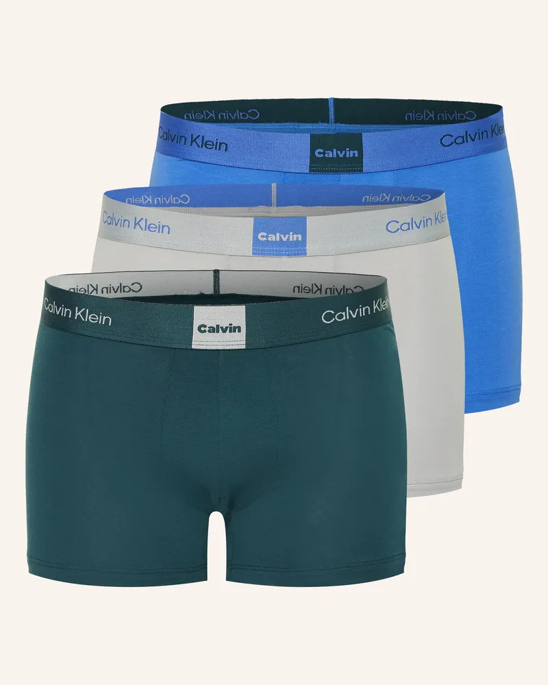 Calvin Klein 3er-Pack Boxershorts Icon Logo Graphic blau Hellgrau