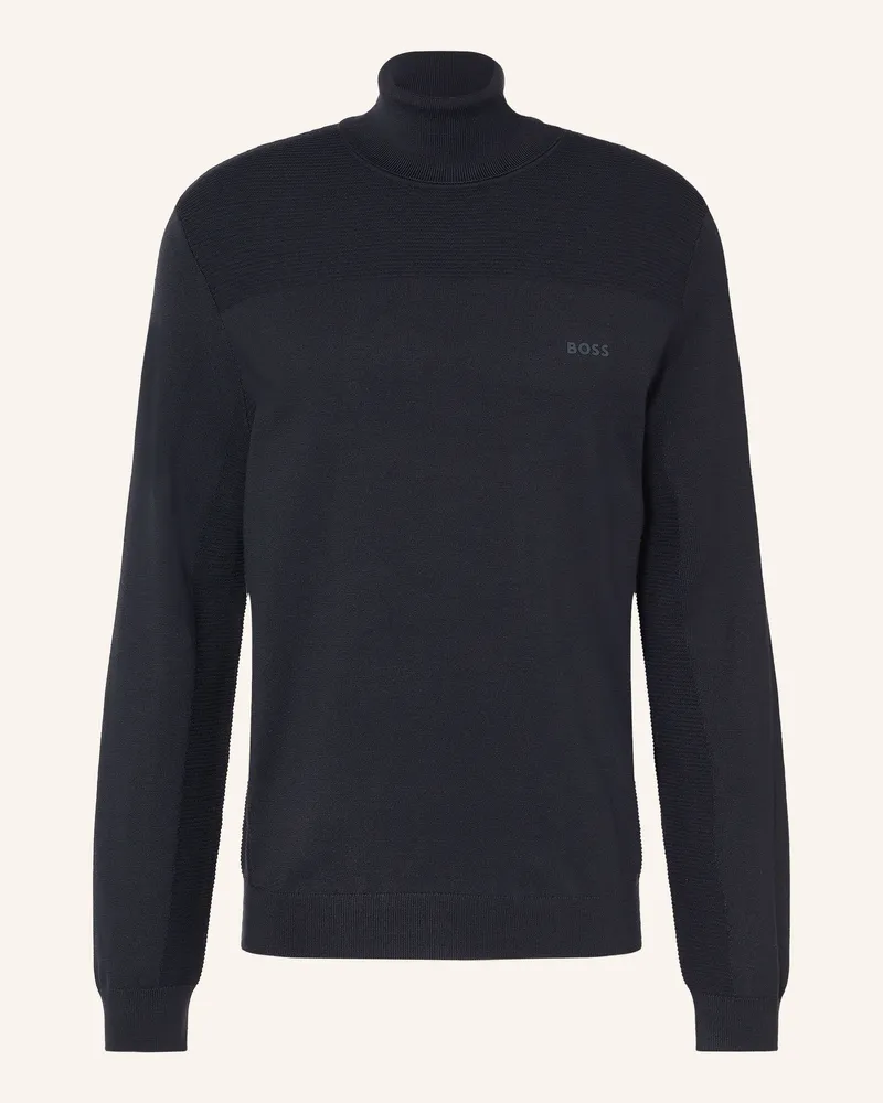 HUGO BOSS Rollkragenpullover Momentum-X blau Dunkelblau