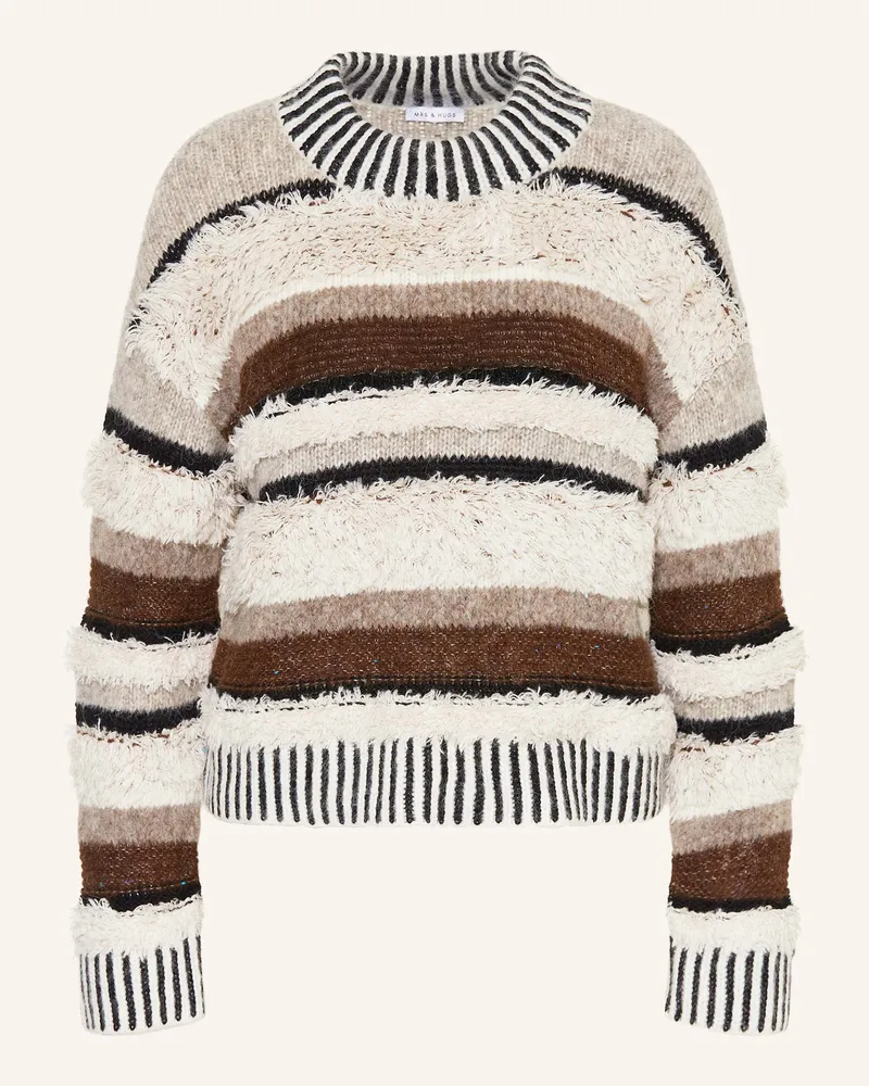 Mrs & HUGS Pullover mit Alpaka Brown