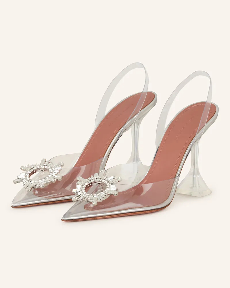 Amina Muaddi Slingpumps Begum weiss Weiss