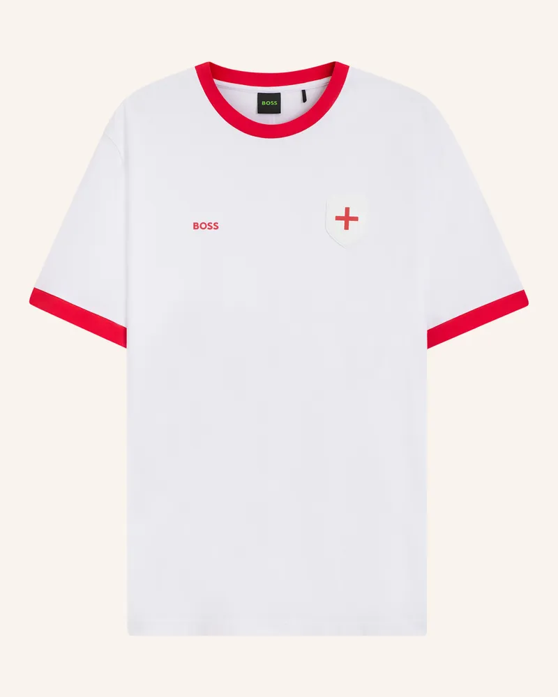 HUGO BOSS T-Shirt Ts_Bb Bc Lux Tee Regular Fit beige Weiss
