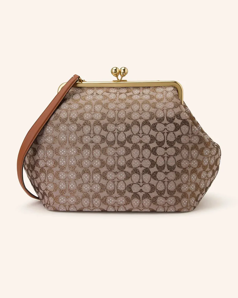 Coach Handtasche mit Schmucksteinen Braun