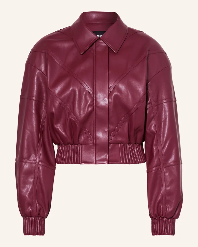 ROTATE Birger Christensen Blouson in Lederoptik Dunkelrot