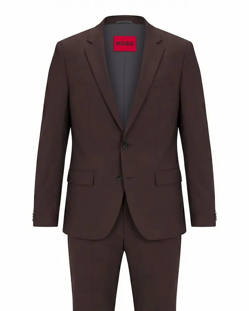 HUGO BOSS Business Anzug HENRY/GETLIN232X Slim Fit Braun