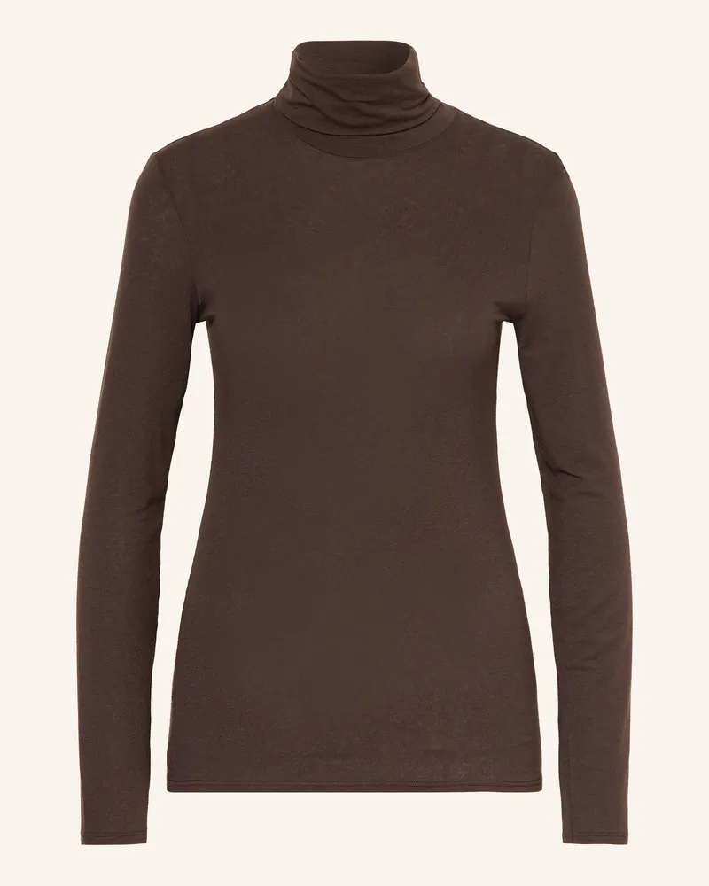 Hanro Rollkragenshirt Ultralight Wool braun Dunkelbraun