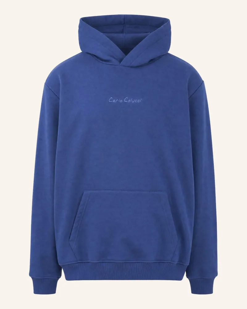 Carlo Colucci Oversize Hoodie - Human Canvas Framba blau Dunkelblau