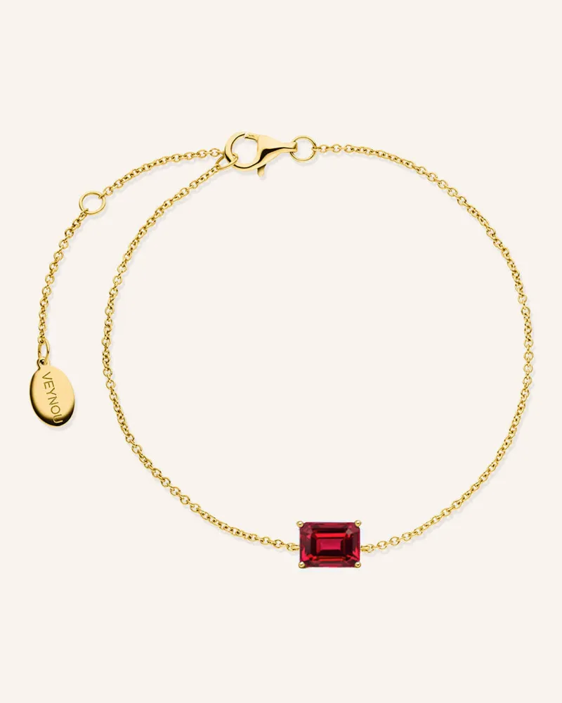 VEYNOU Armband EMBER aus 14 Karat recyceltem Gelbgold und 1,00ct. Lab-Grown Rubin Gold