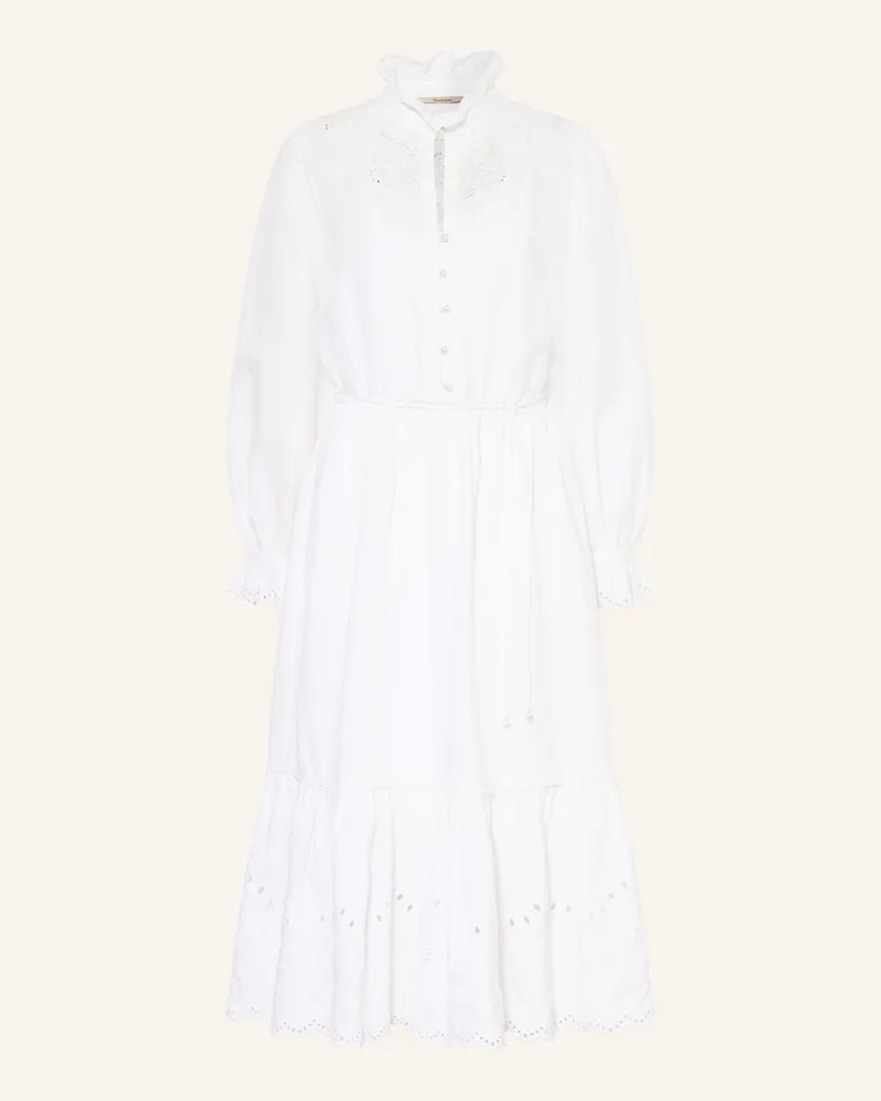 Barbour Kleid Mit Lochspitze Und Rüschen weiss Weiss