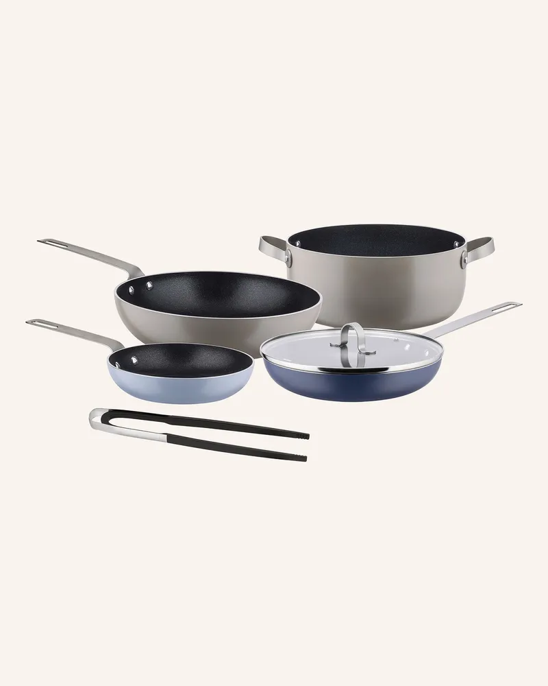 Alessi 6-Tlg. Kochgeschirr-Set Tama/ Domenica gruen Grau