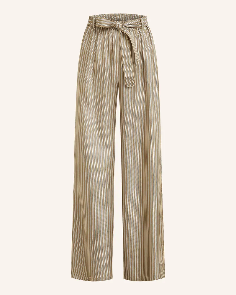 Max Mara Marlenehose LADINO aus Seide Hellbraun