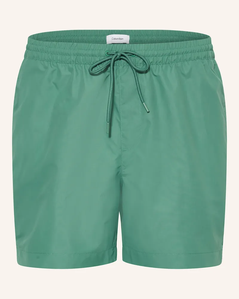 Calvin Klein Badeshorts Logo Tape gruen Grün