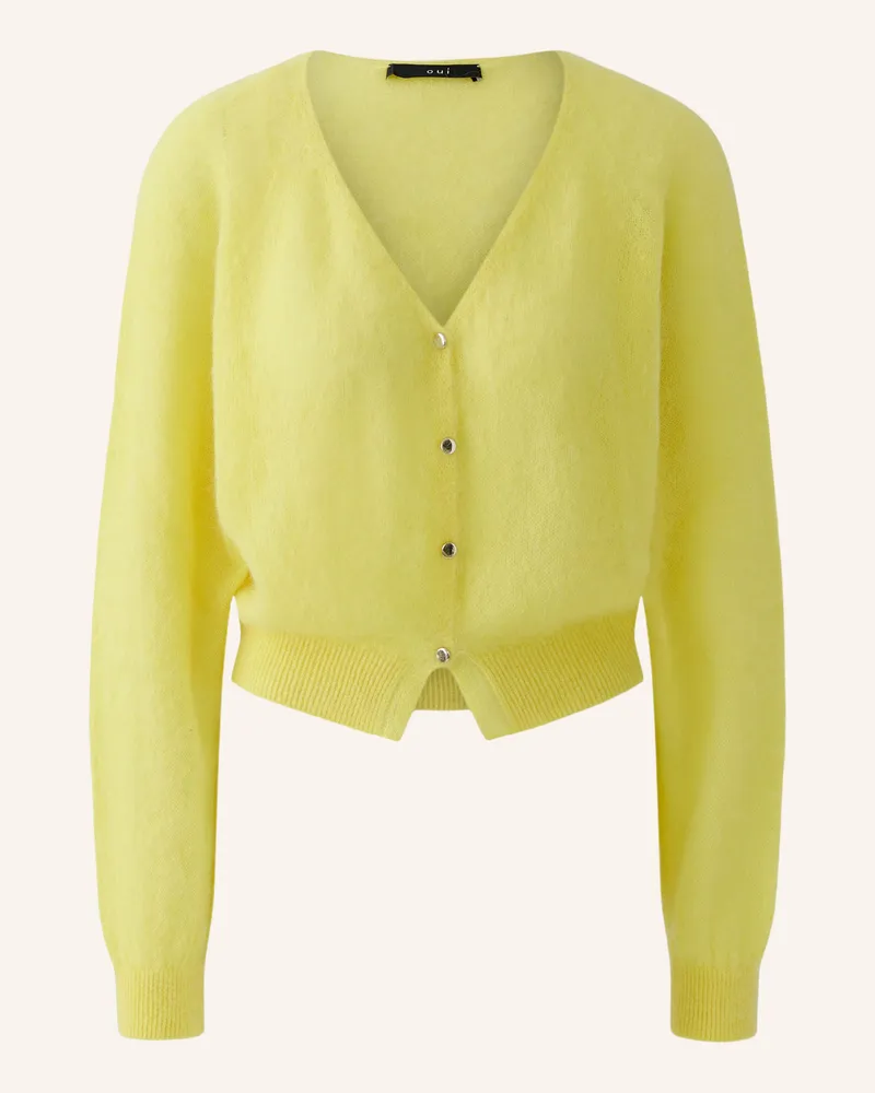Oui  Strickjacke Mit Alpaka gelb Gelb