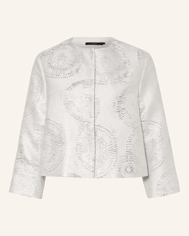 windsor. Kastenjacke Aus Jacquard grau Hellgrau