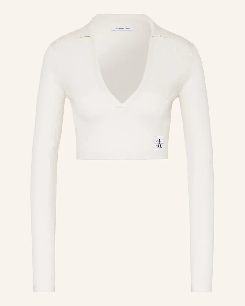 Calvin Klein Cropped-Pullover Weiss