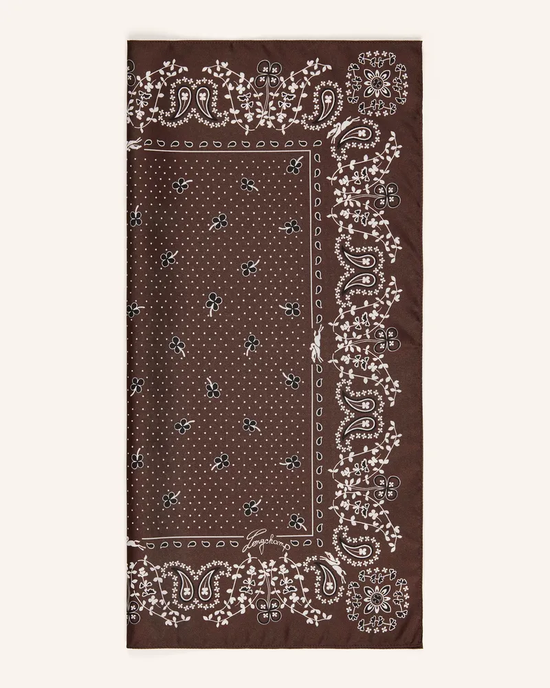 Longchamp Seidentuch French Bandana braun Dunkelbraun