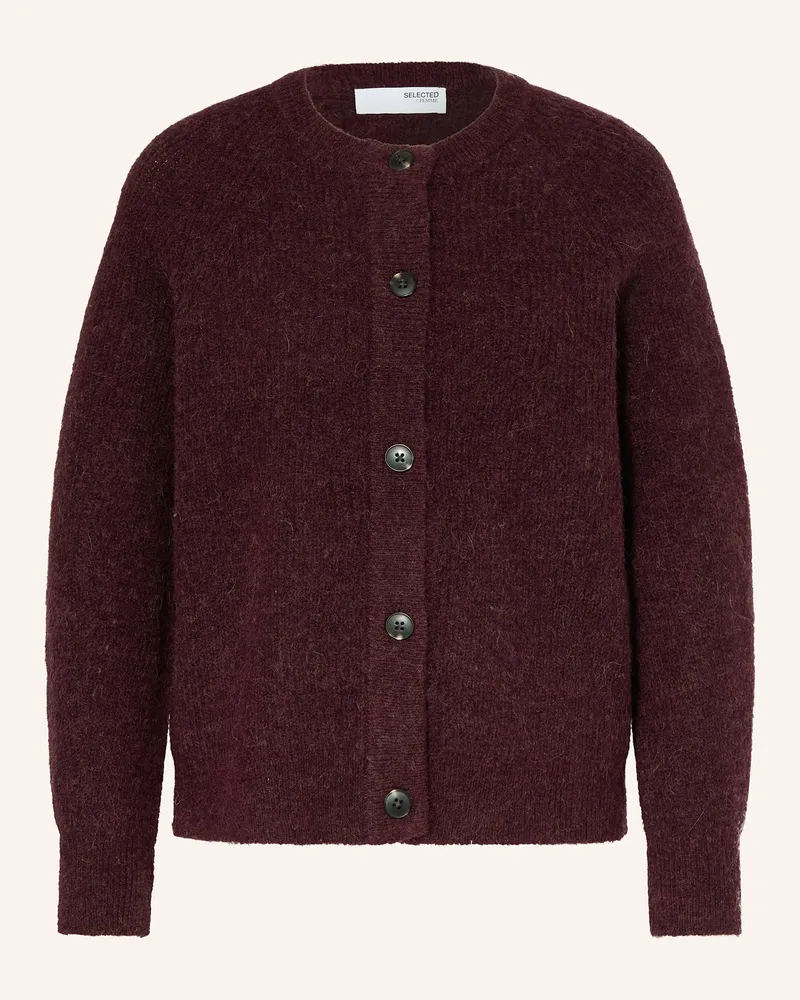 Selected Strickjacke Dunkellila