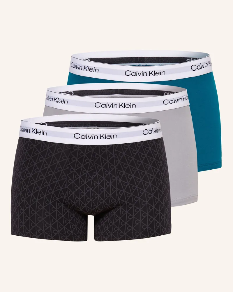 Calvin Klein 3er-Pack Boxershorts Cotton Stretch blau Petrol