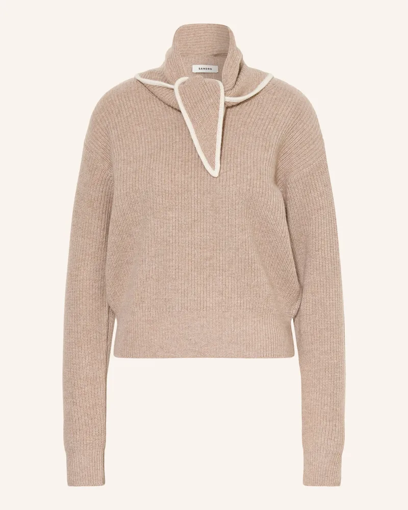 Sandro Pullover Mit Abnehmbarem Tuch beige Beige