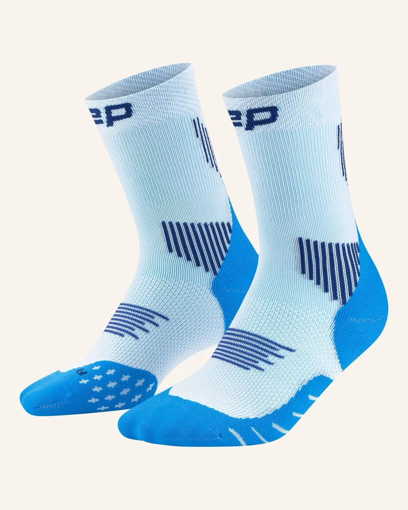 CEP Laufsocken Core Run Compression Mid Cut Mid Cushion blau Hellblau