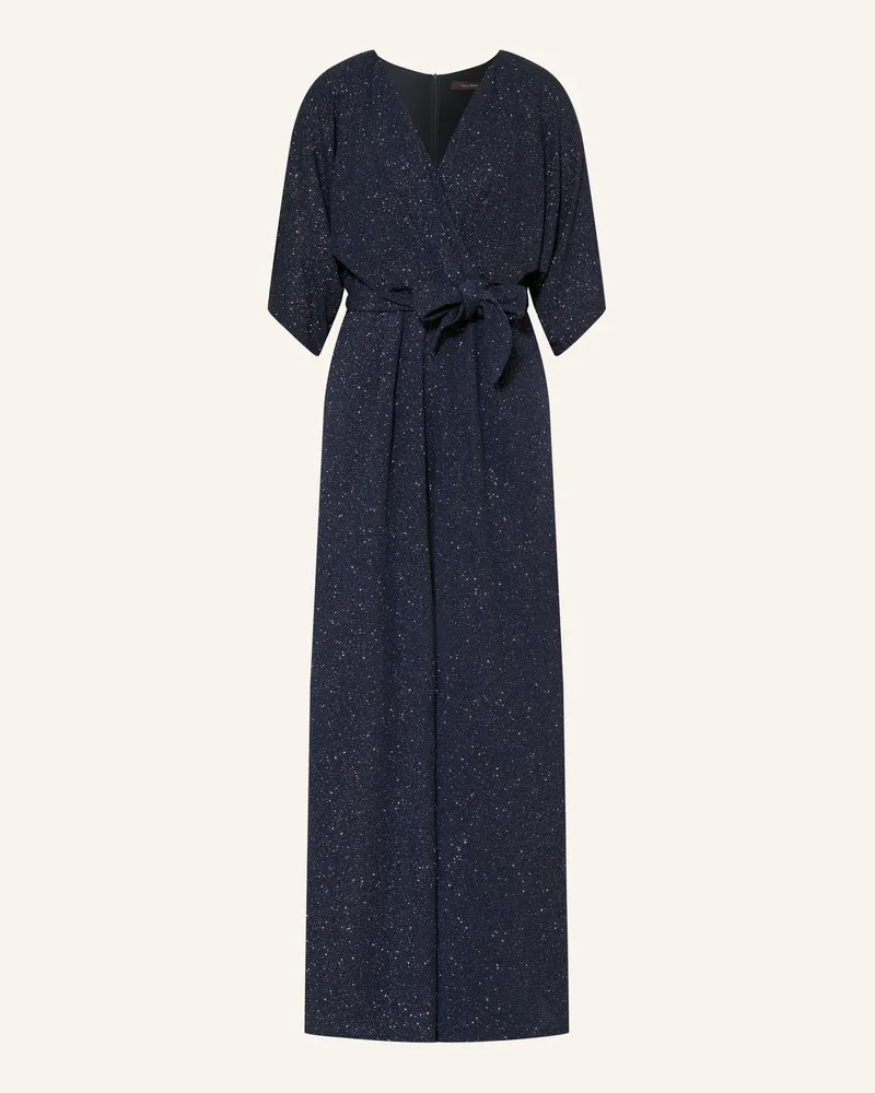 Vera Mont Jersey-Jumpsuit In Wickeloptik Mit Glitzegarn blau Dunkelblau