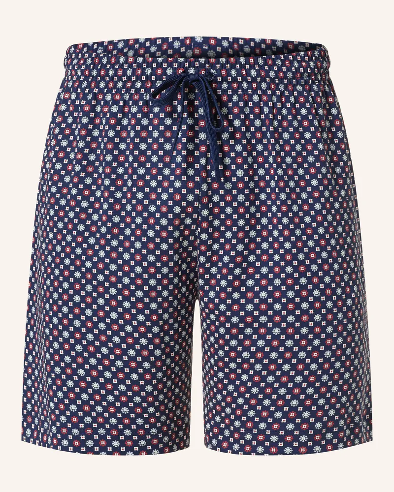 Mey Schlafshorts Serie Tie Minimal blau Blau
