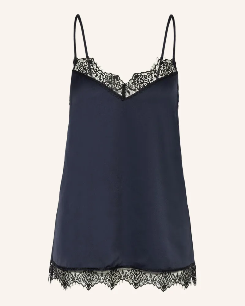 Simone Pérèle Schlaftop Satin Secrets Aus Satin blau Dunkelblau