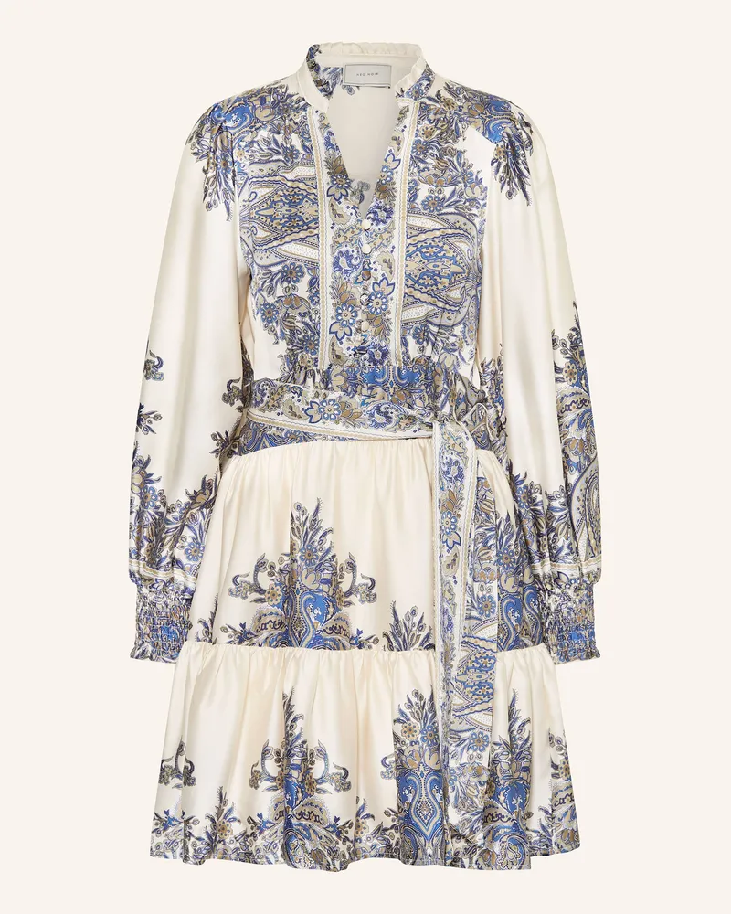 Neo Noir Satinkleid MALFIDA mit Rüschen Ecru