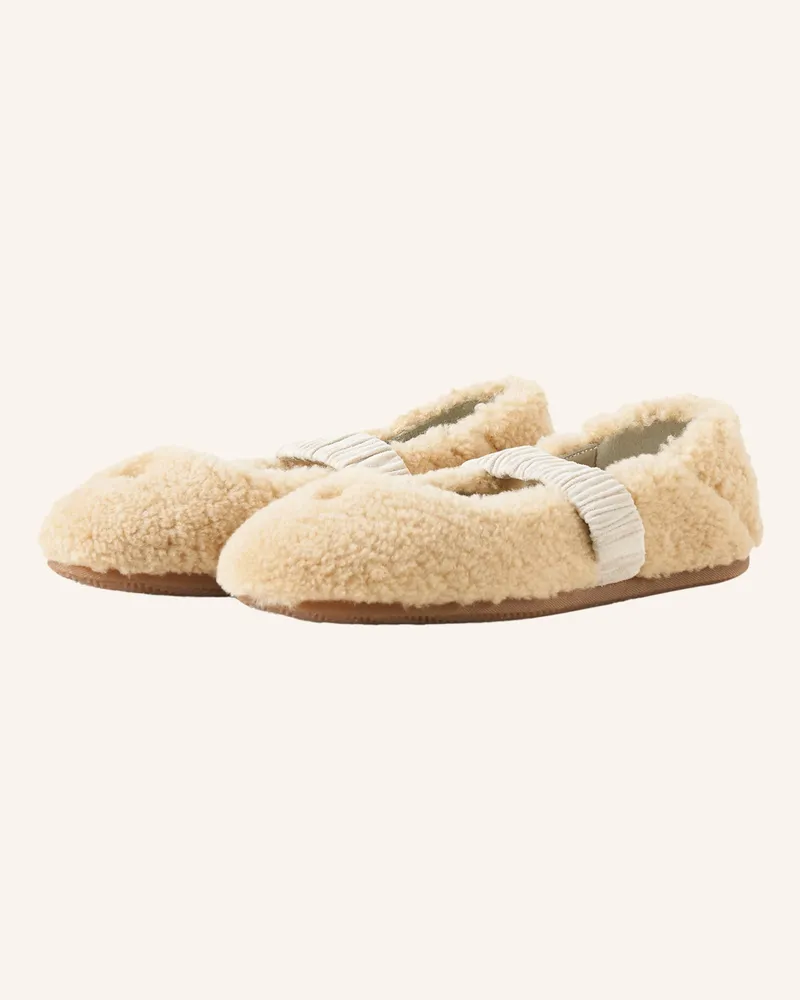 Bogner Lammfell-Ballerinas beige Beige