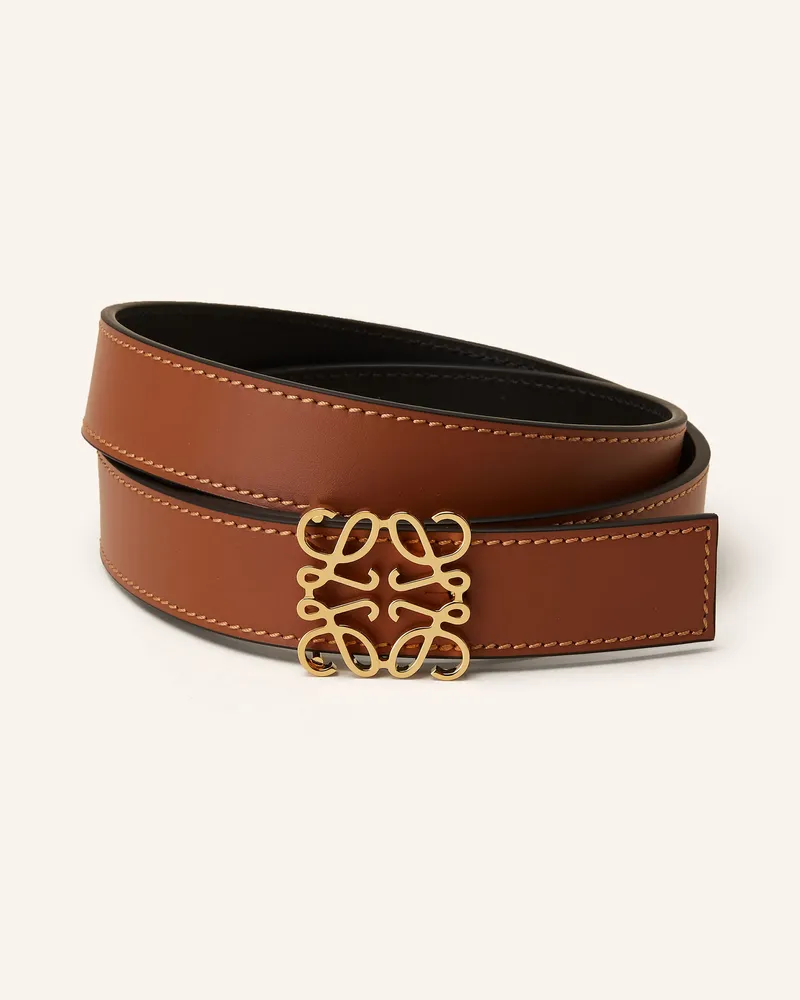 Loewe Ledergürtel Anagram braun Braun