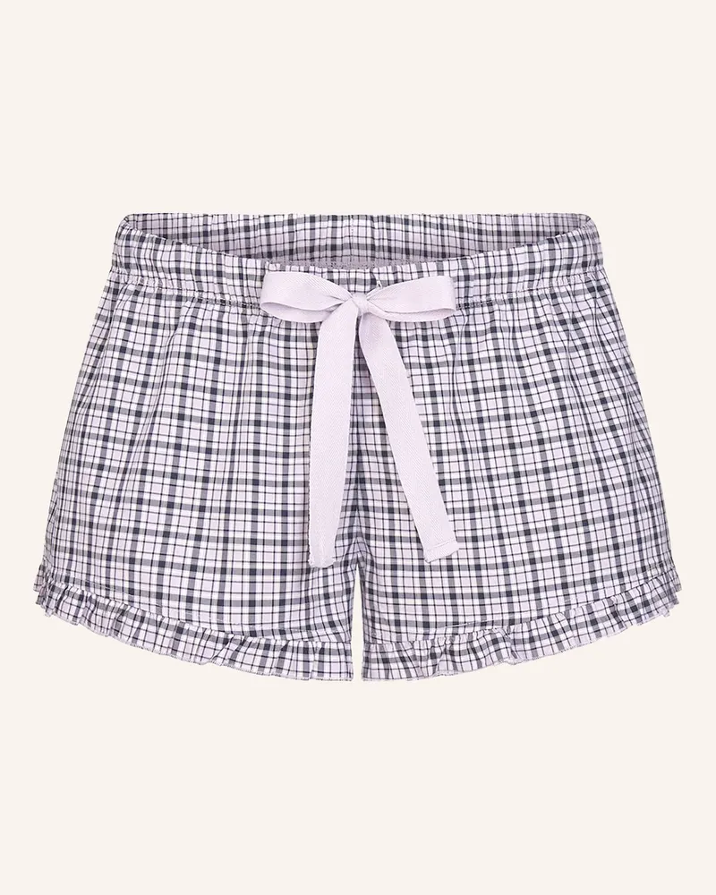 SKIMS Lounge-Shorts Cotton Poplin Sleep Mit Rüschen blau Mica