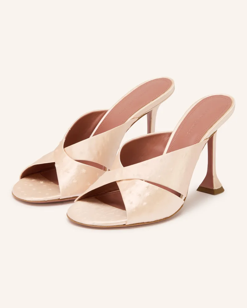 Amina Muaddi Mules Salma beige Creme