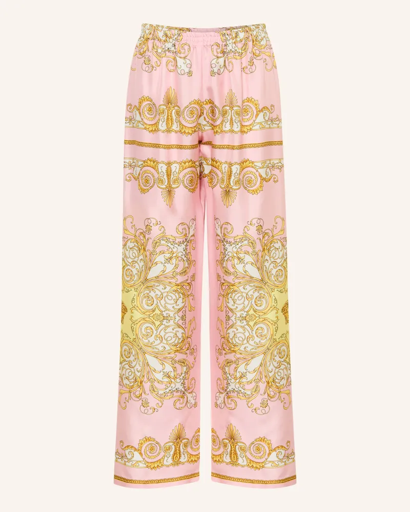 Versace Marlenehose Aus Seide rosa Rosa