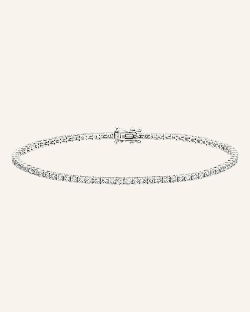 Leaf Armband Tennis Aus Karat Weißgold Mit 1,99 Ct. Diamanten silber Weissgold