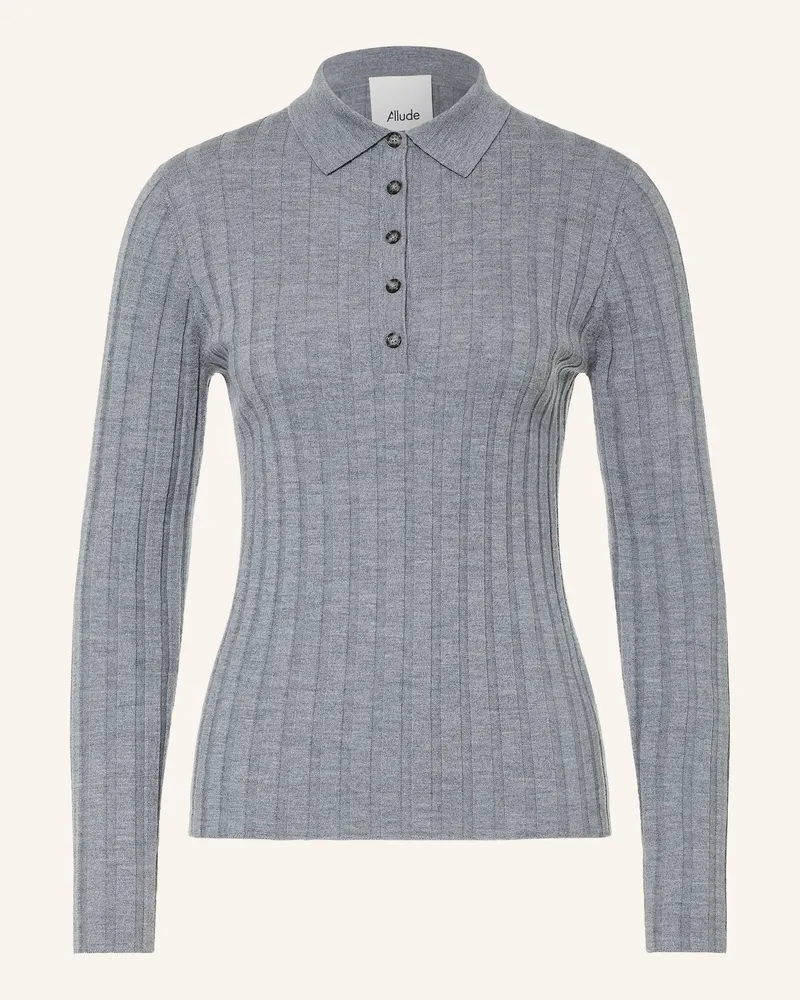 ALLUDE Strick-Poloshirt grau Grau
