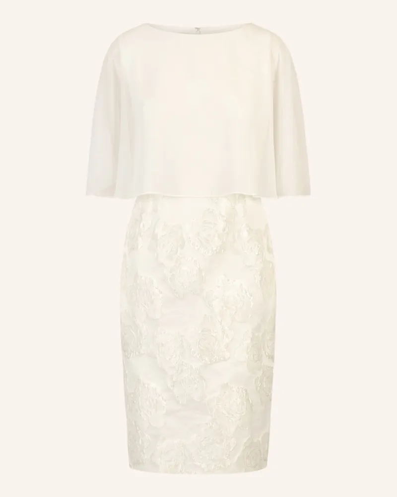 Apart Jacquardkleid mit Chiffoncape Creme