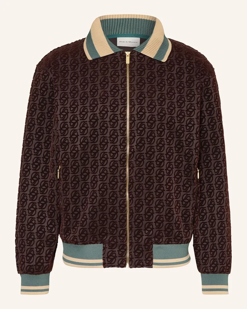 Drôle de Monsieur Sweatjacke LA VESTE SURVÊTEMENT MONOGRAMME Dunkelbraun