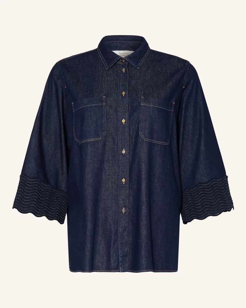 Marina Rinaldi Oversized-Jeansbluse Mrsabissi Mit 3/4-Arm blau Dunkelblau