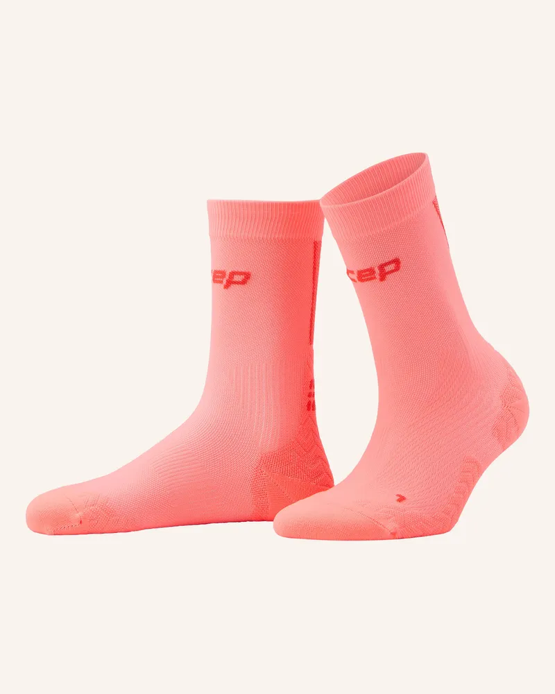 CEP Laufsocken CORE RUN ULTRALIGHT MID CUT LIGHT CUSHION Neonorange