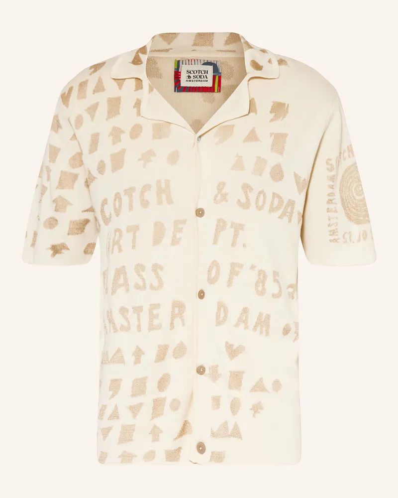 Scotch&Soda Strickhemd Tailored Fit Beige