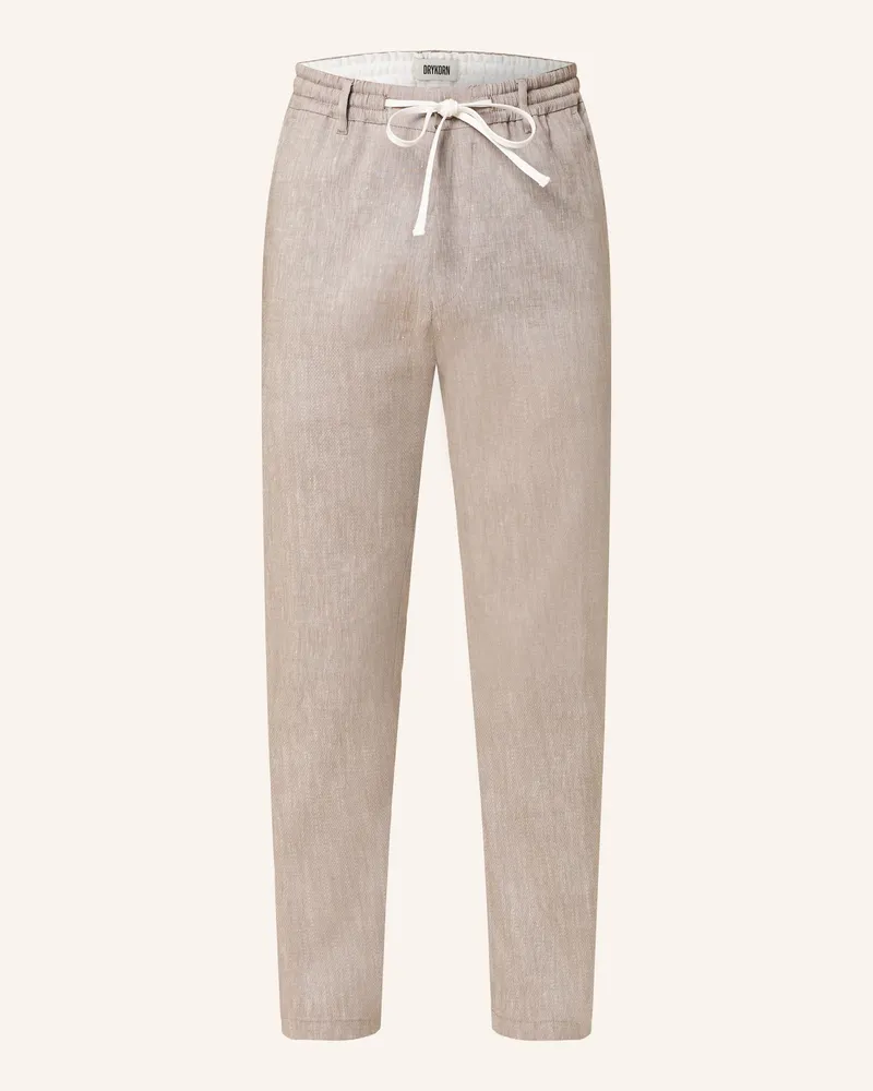 Drykorn Hose DEGER im Jogging-Stil Regular Fit mit Leinen Beige