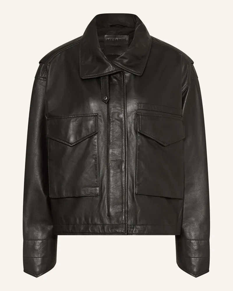 AllSaints Lederjacke Clay schwarz Schwarz