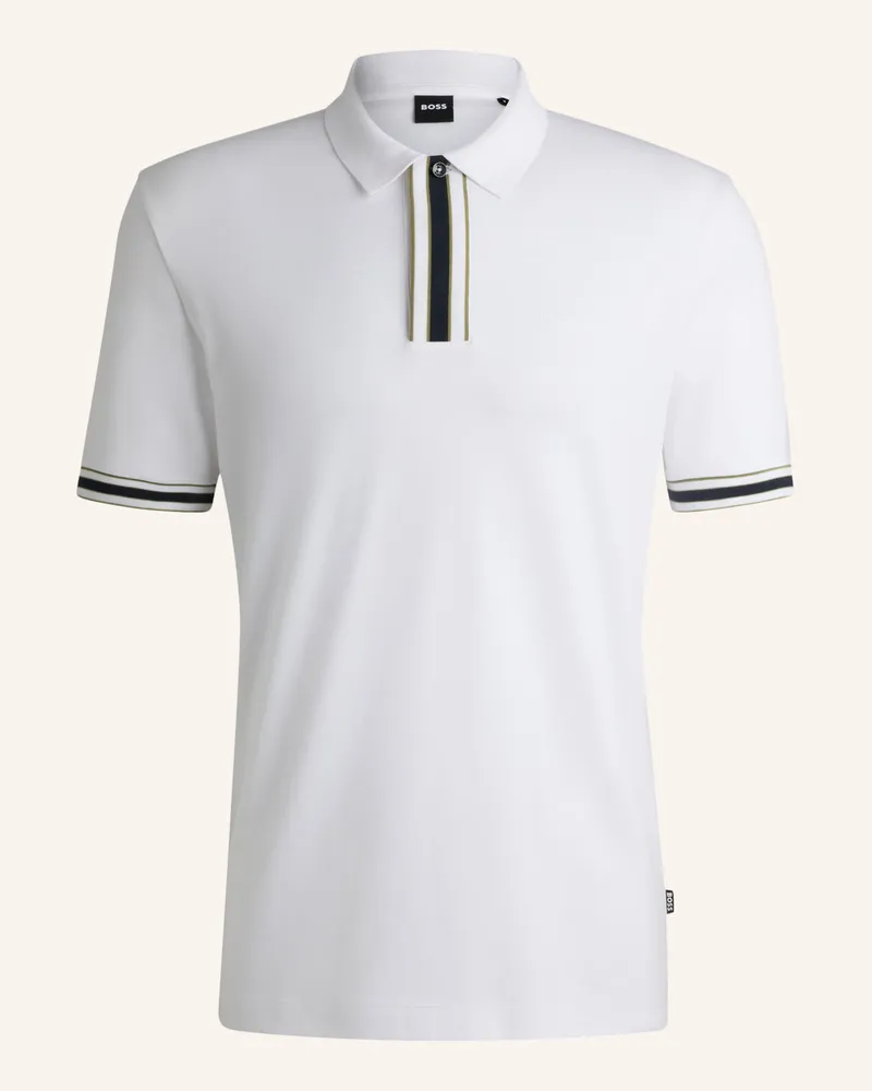 HUGO BOSS Poloshirt PARLAY 185 Regular Fit Weiss