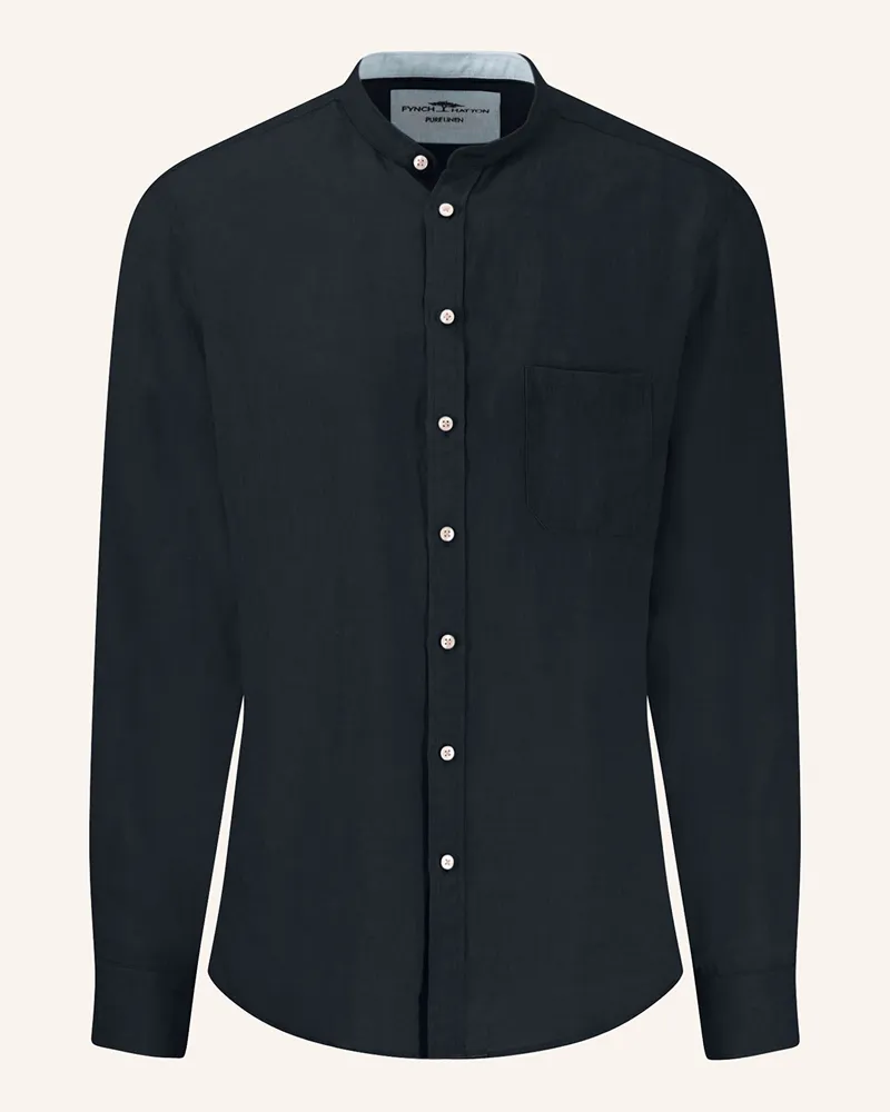 Fynch-Hatton Leinenhemd Regular Fit Dunkelblau
