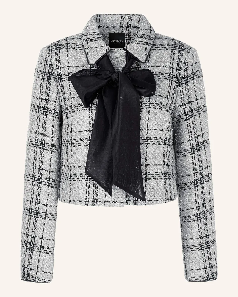 Marc Cain Tweed-Jacke mit Glitzergarn Hellgrau