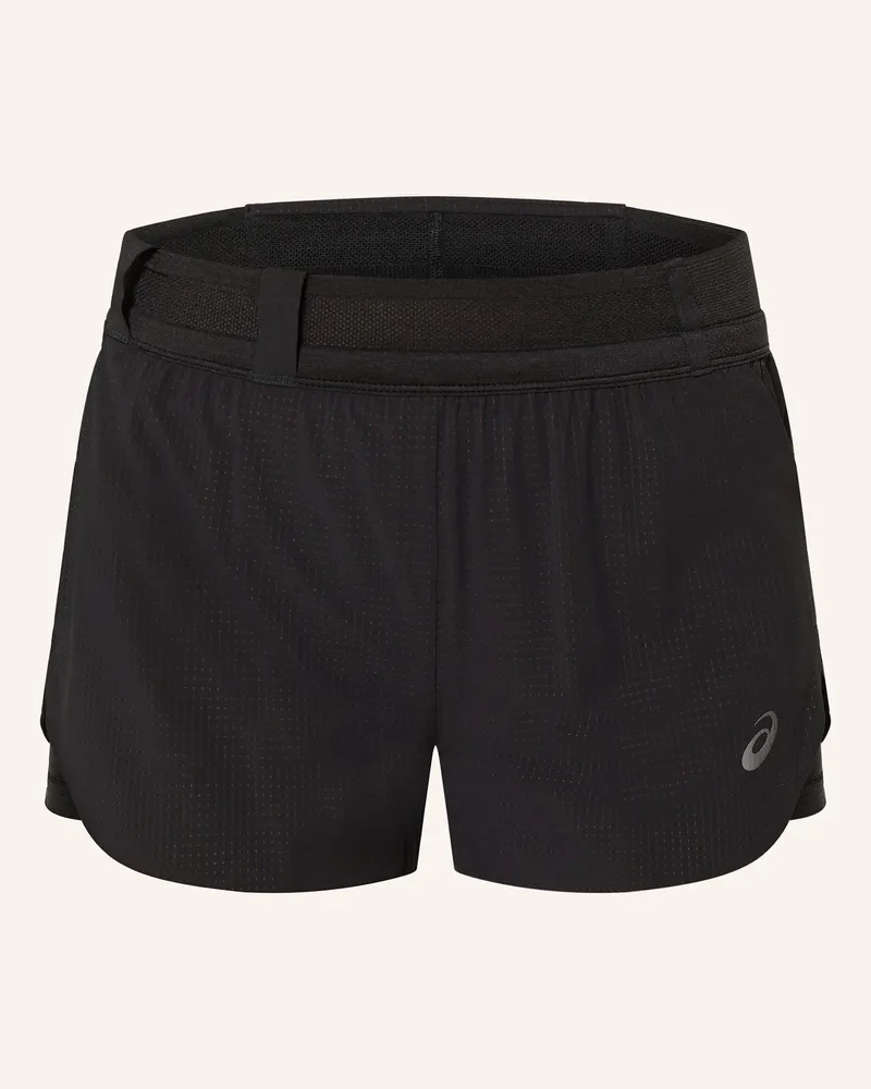 Asics 2-In-1-Laufshorts Metarun Split schwarz Schwarz