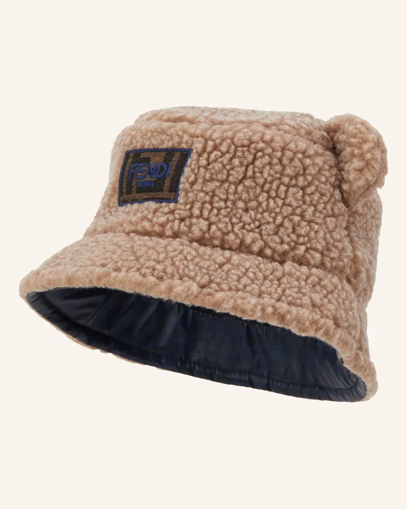 Fendi Bucket-Hat Aus Teddyfell beige Beige