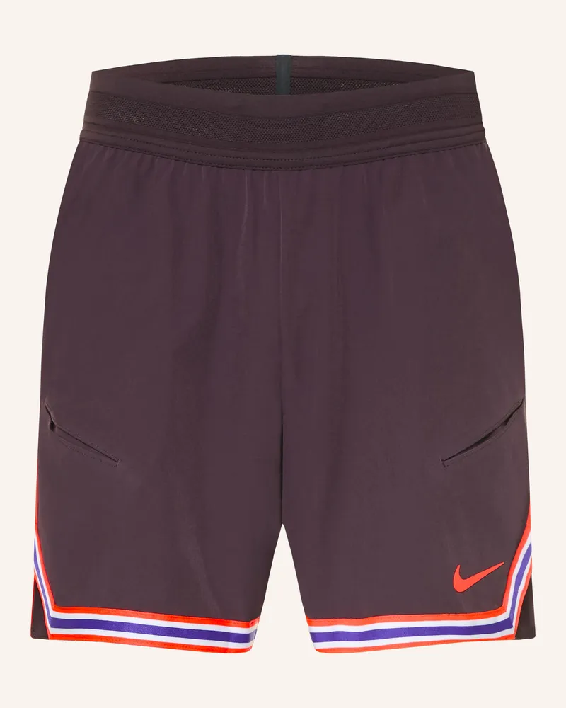 Nike Tennisshorts Court Slam rot Dunkellila